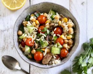 Orzo Vegetable Salad with Lemon Herb Dressing